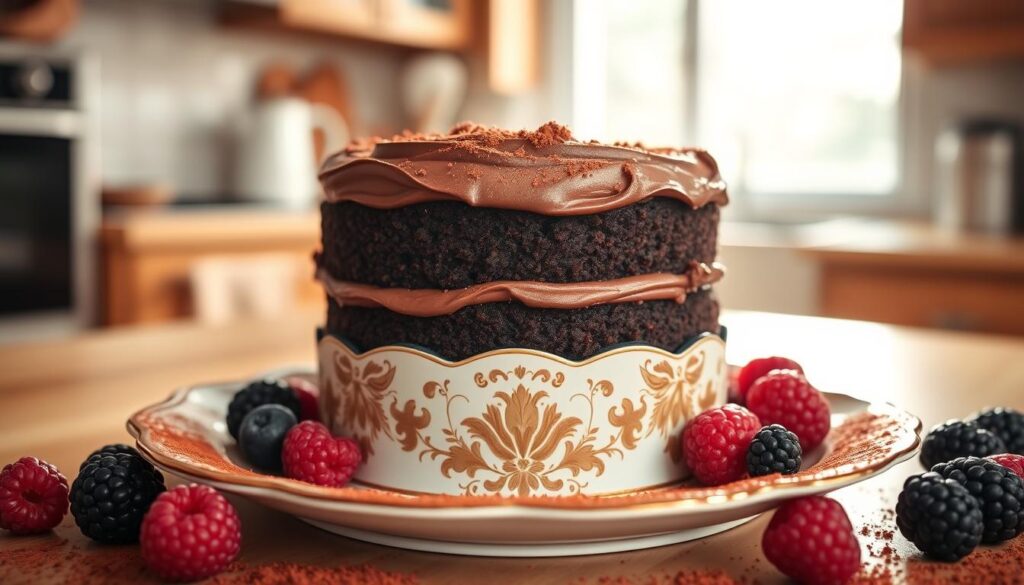 Grandma's Devil's Food Cake with rich chocolate frosting and a moist, tender texture