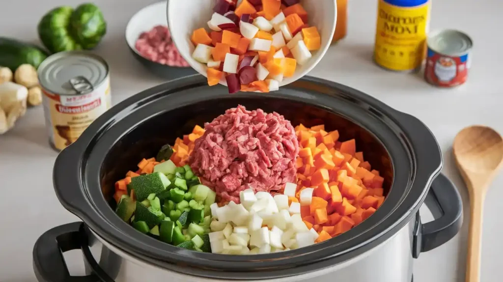 Step-by-Step Preparation of Ingredients for Crock Pot Chicken Pot Pie