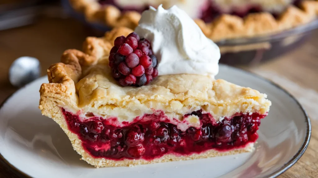 Pie slice with flaky Crisco crust