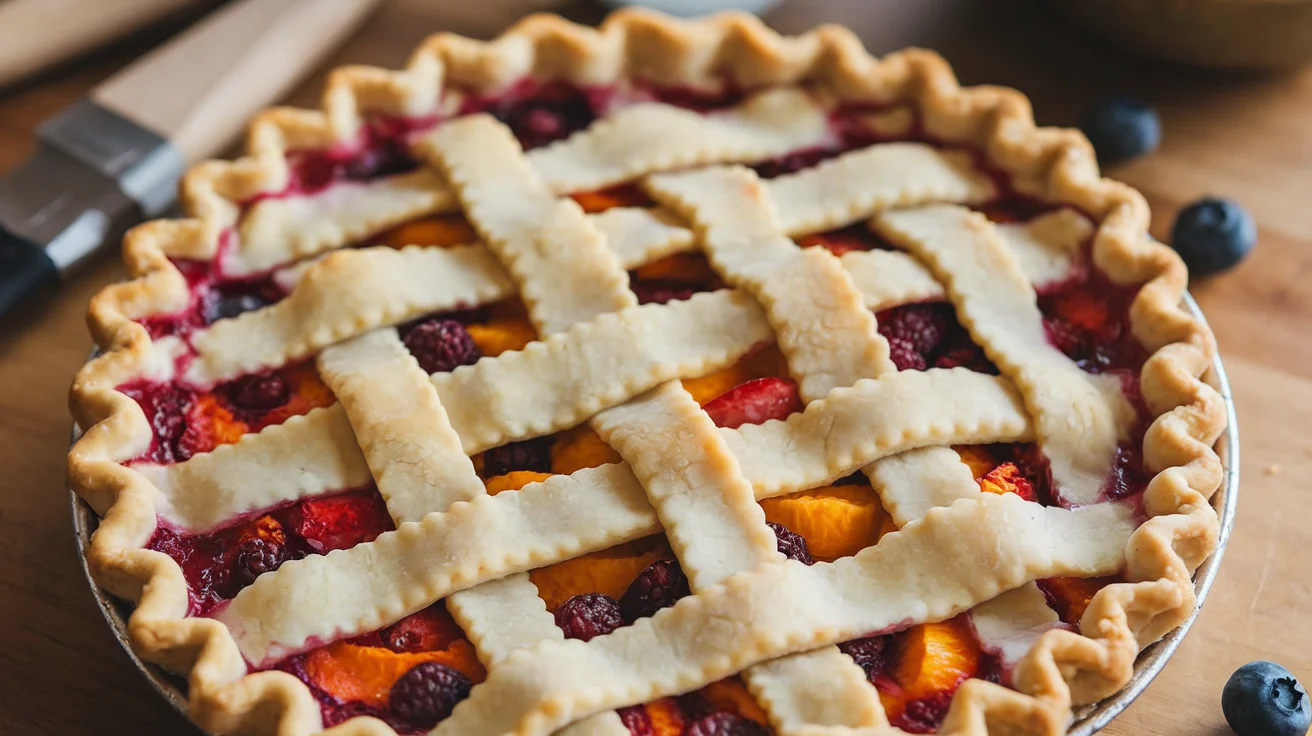 Golden pie crust made using Crisco