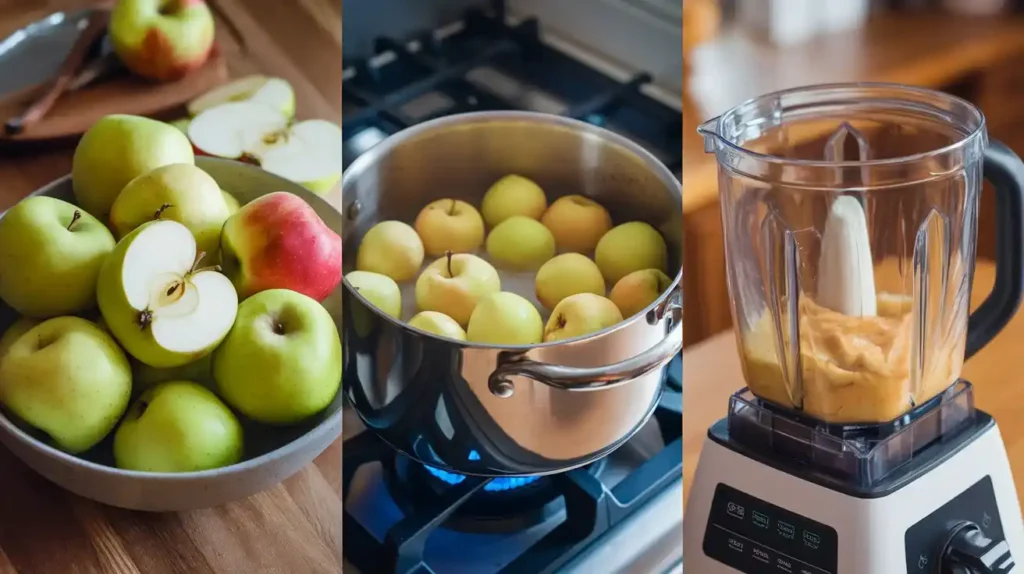 Step-by-step apple puree preparation