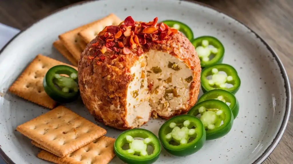 Spicy jalapeño cheese ball variation.