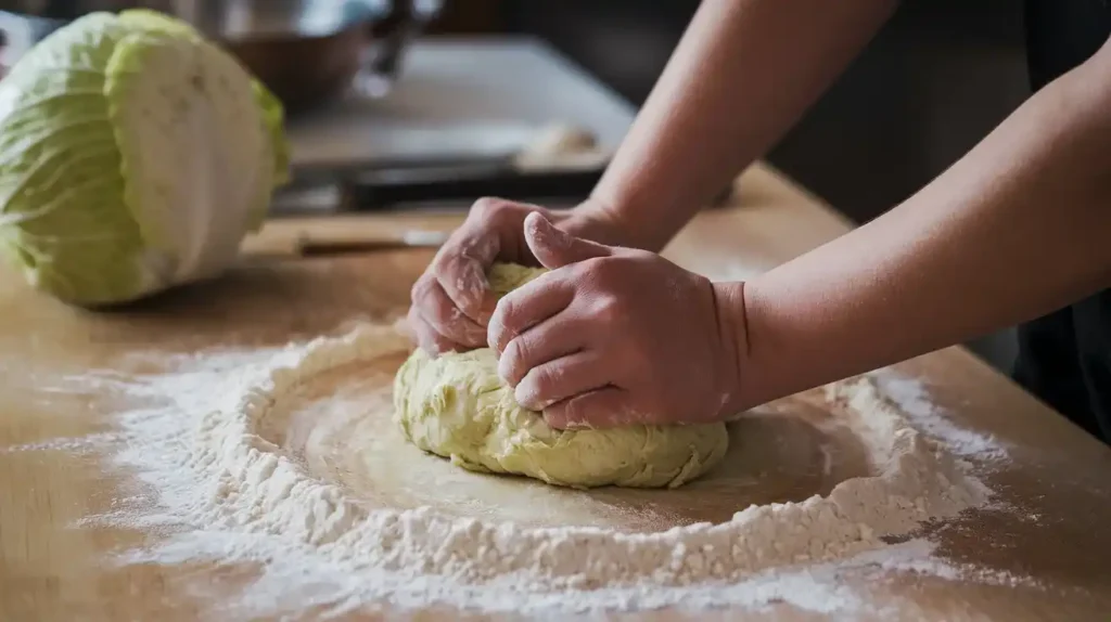 Kneading dough for cabbage bread