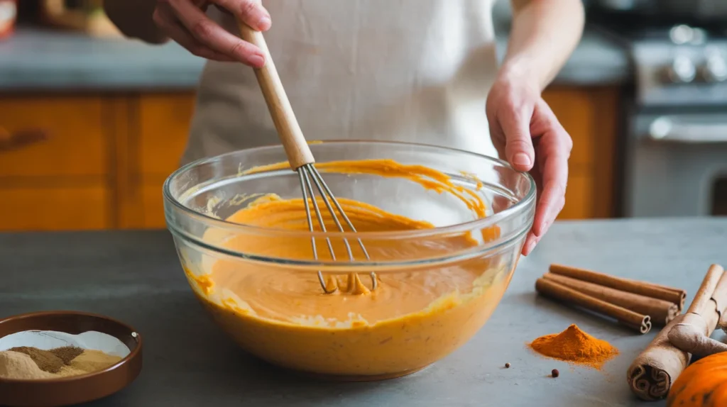 Libby’s Pumpkin Bread Recipe – Mixing the batter to perfect consistency