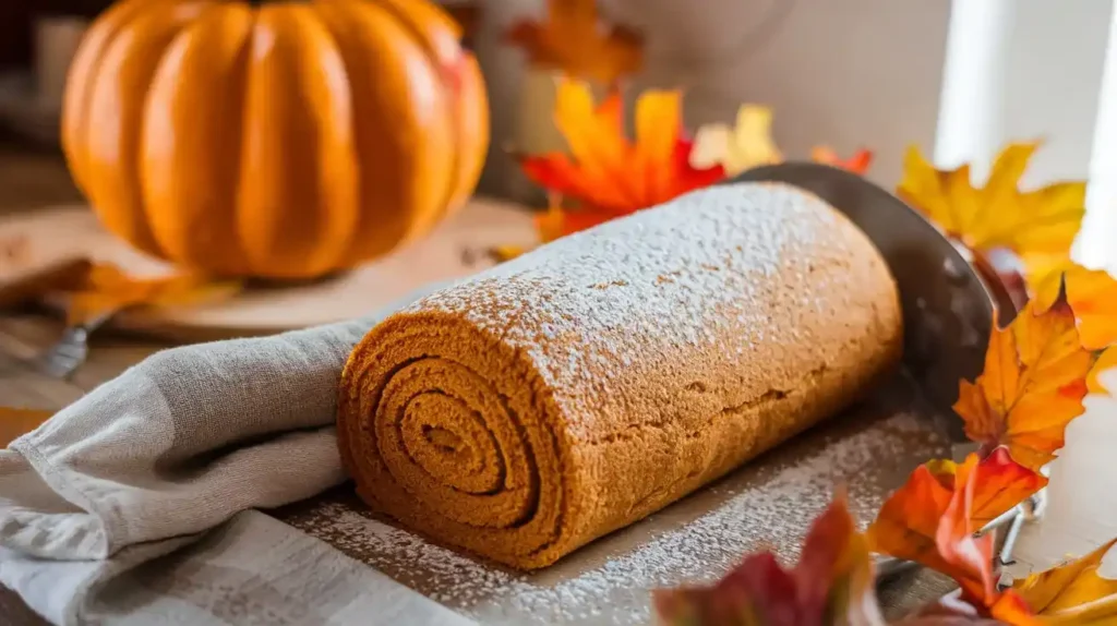 Pumpkin Sponge Cooling Rolled in Towel