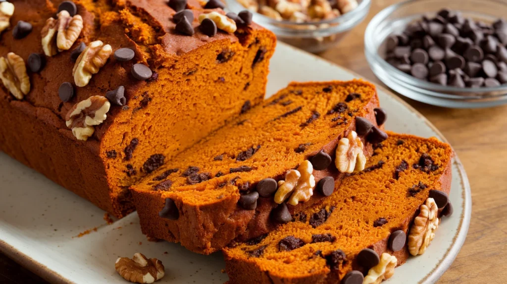 ibby’s Pumpkin Bread Recipe – Perfectly sliced and served with cream cheese.