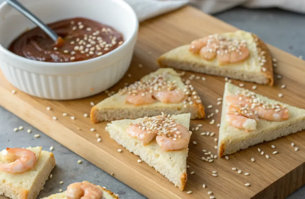 How to assemble Chinese shrimp toast.