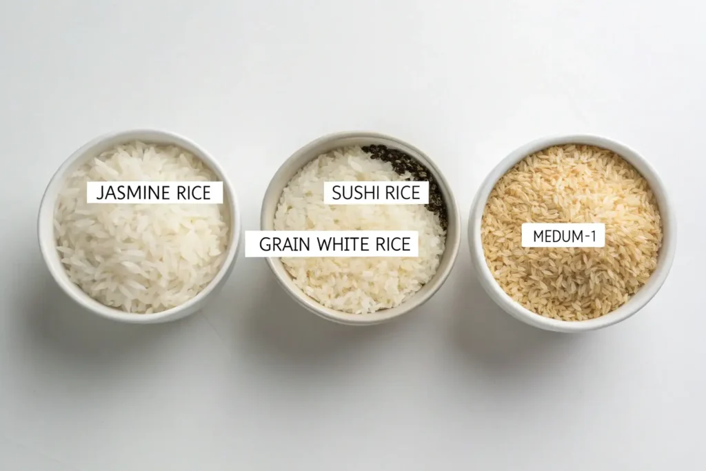 Best rice for Benihana chicken fried rice – Jasmine, sushi, and medium-grain white rice.