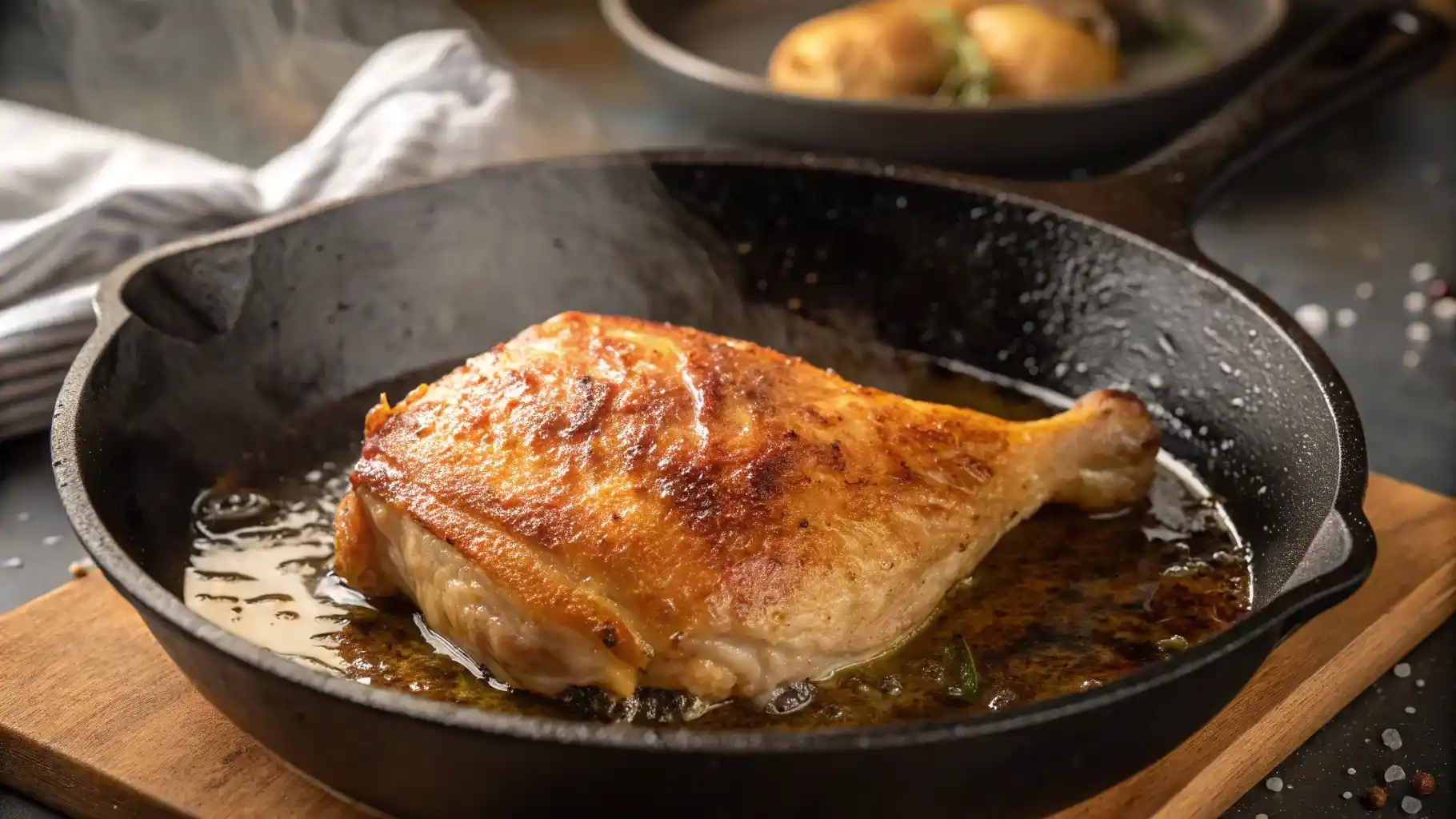 Oven-Braised Chicken with Crispy Skin Recipe