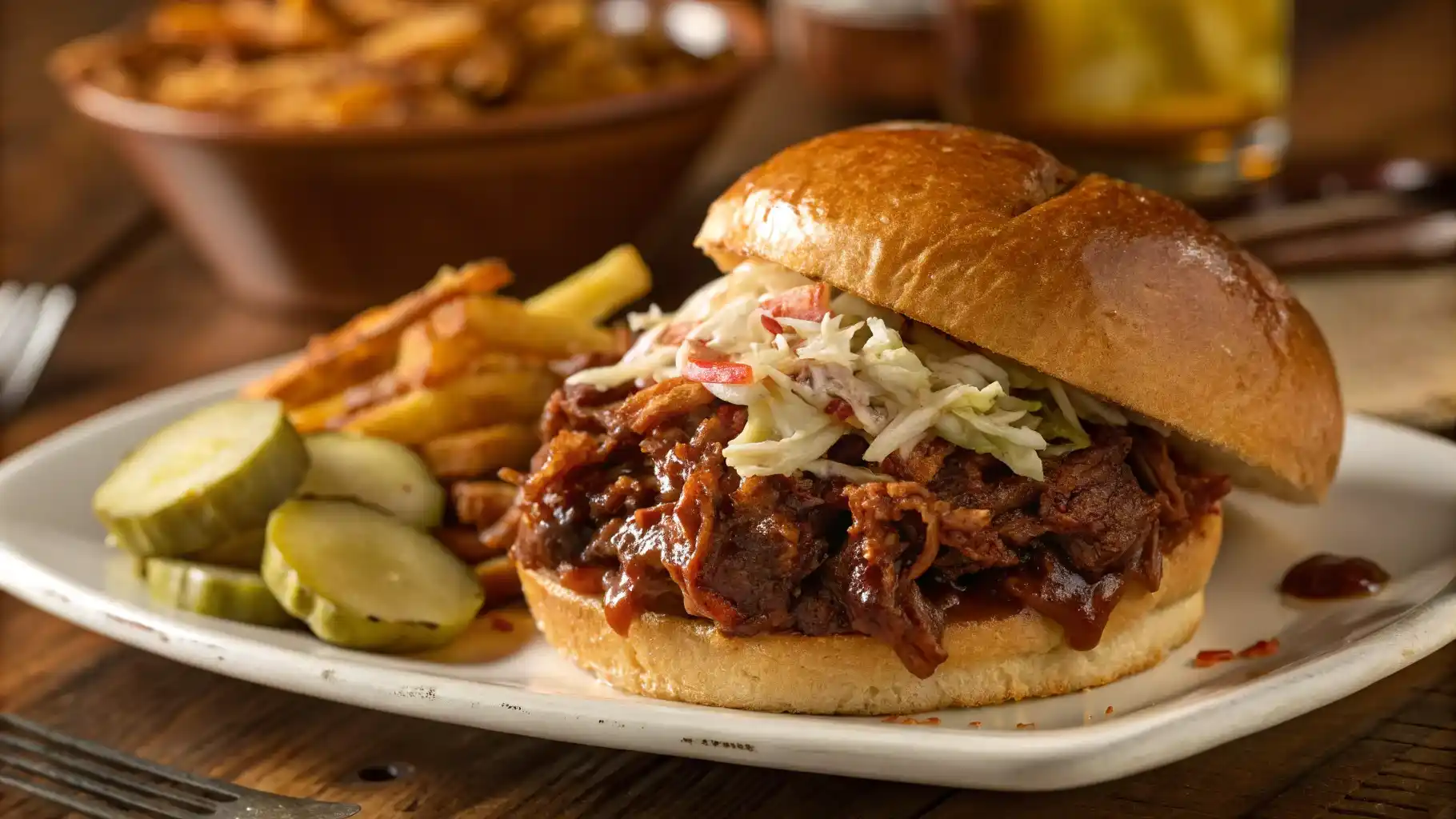 Instant Pot Pro BBQ beef sandwich with coleslaw