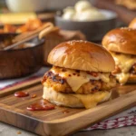 Juicy chicken sliders recipe with melted cheese