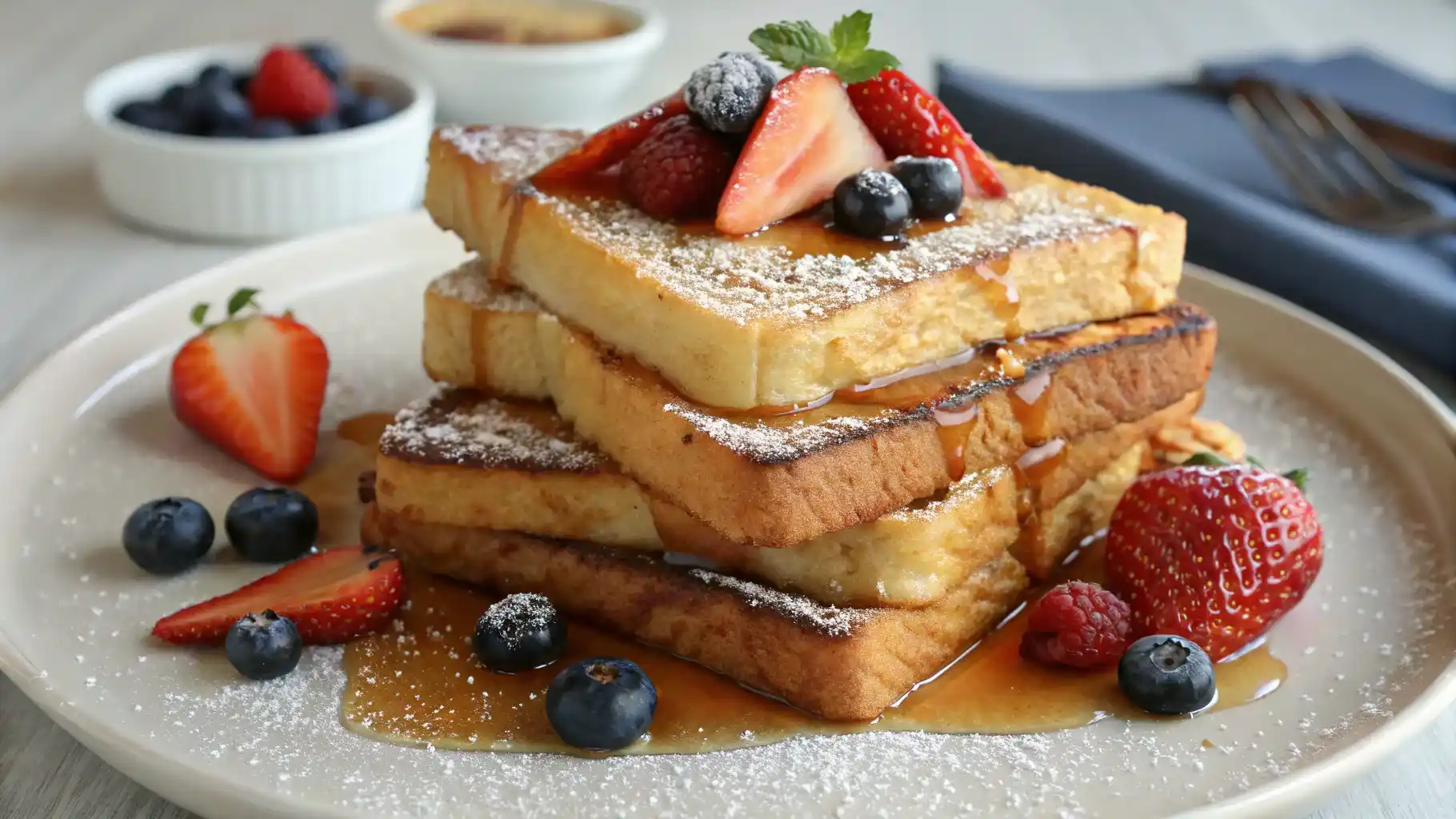 McCormick French Toast Recipe with maple syrup and berries