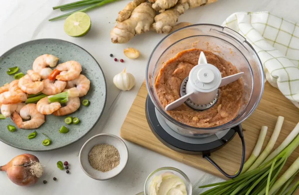 Shrimp paste mixture for Chinese shrimp toast.